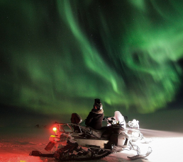 Northern Lights and Snowmobile riding